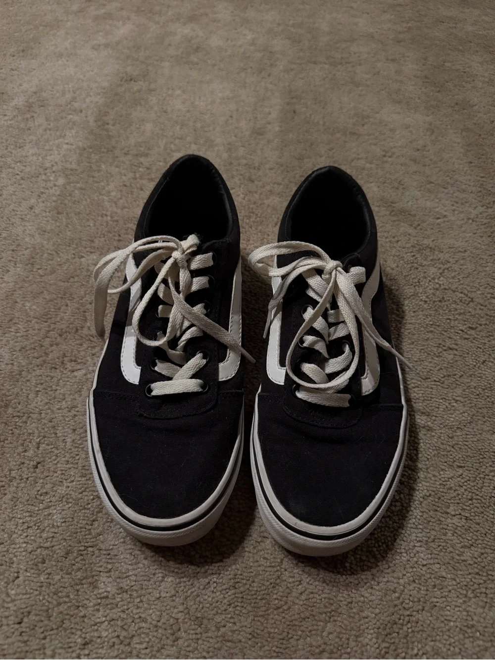 Vans Black and White Canvas Low-Top Sneakers